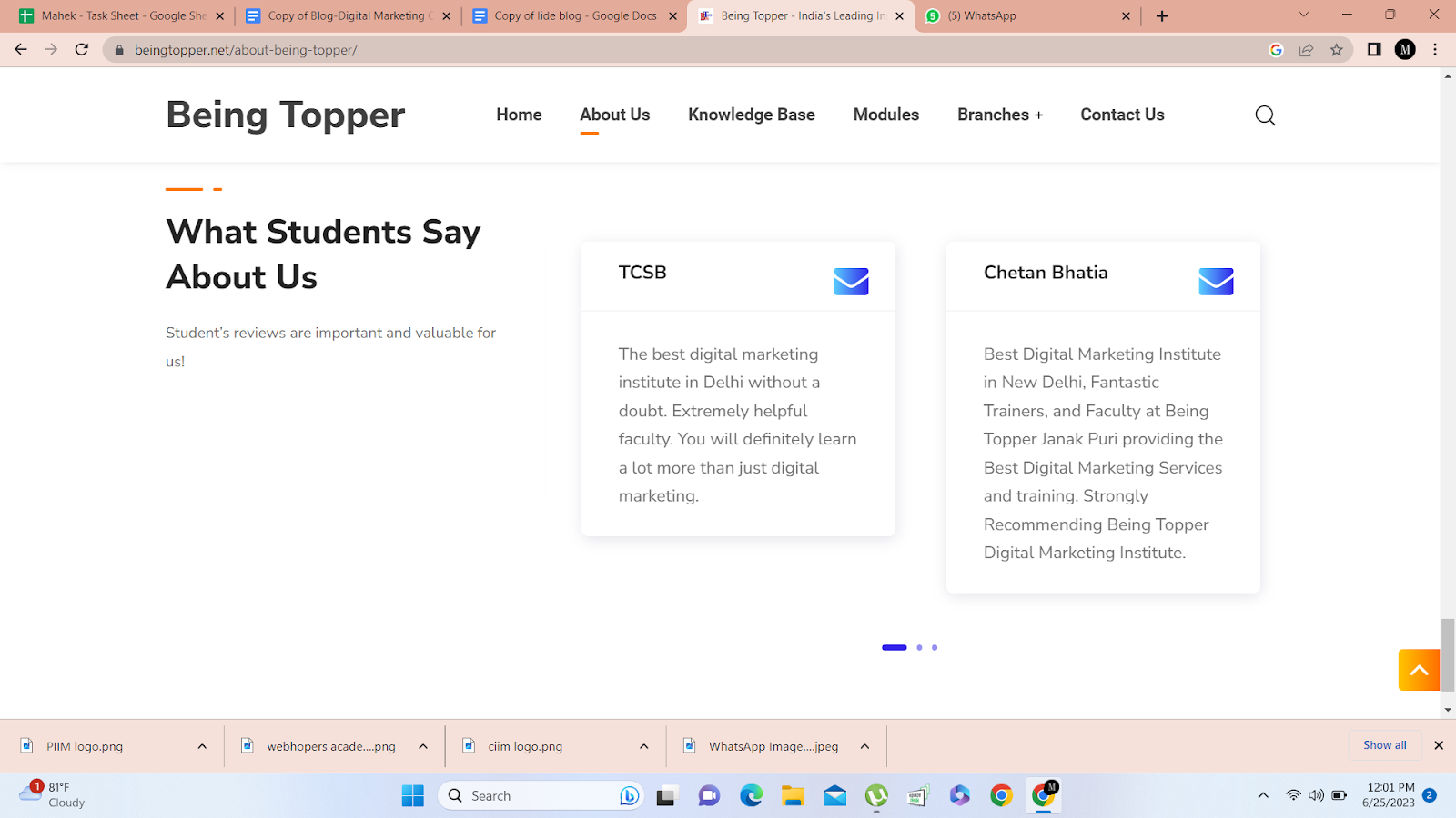 Digital Marketing Courses In Ajmer- Being Topper Google review