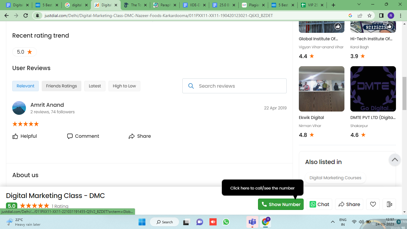 Digital Marketing Courses In Alandur -Digital Marketing Courses Google Reviews