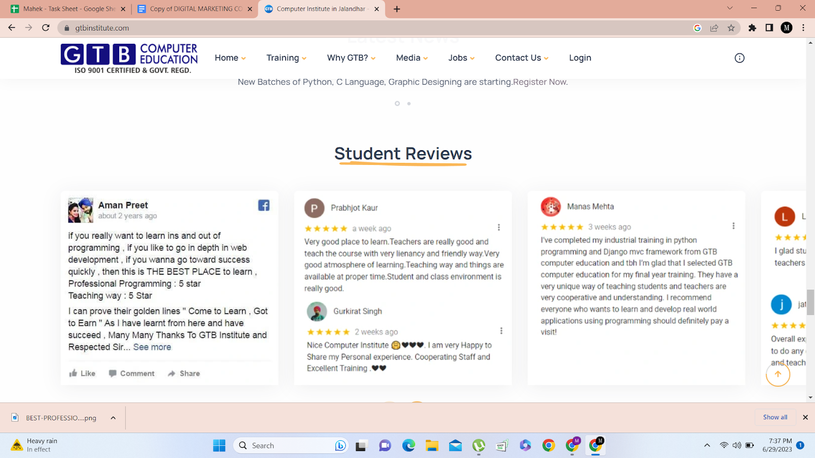 Digital Marketing Courses In Machilipatnam- GTB google review