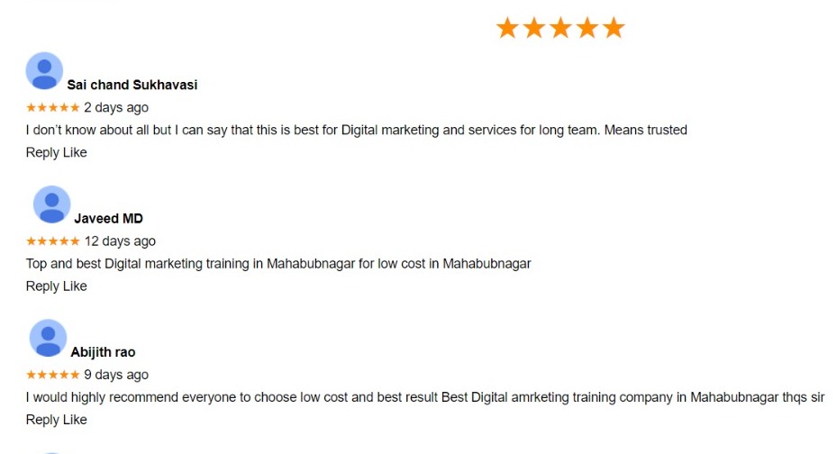 Digital Marketing Courses In Mahbubnagar- Nexax google review