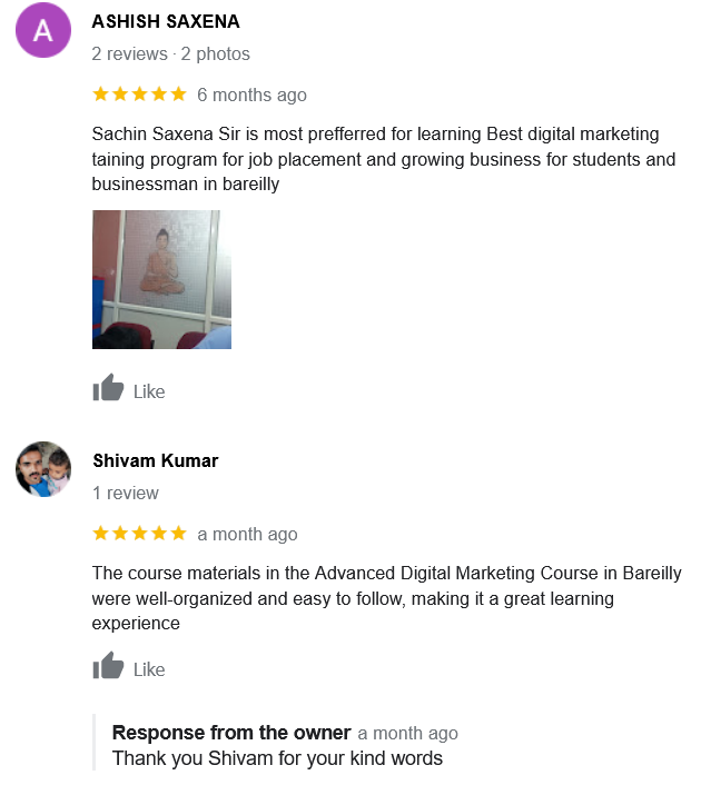 Digital Marketing Courses In Bareilly- Search Engine Intellect Google Reviews